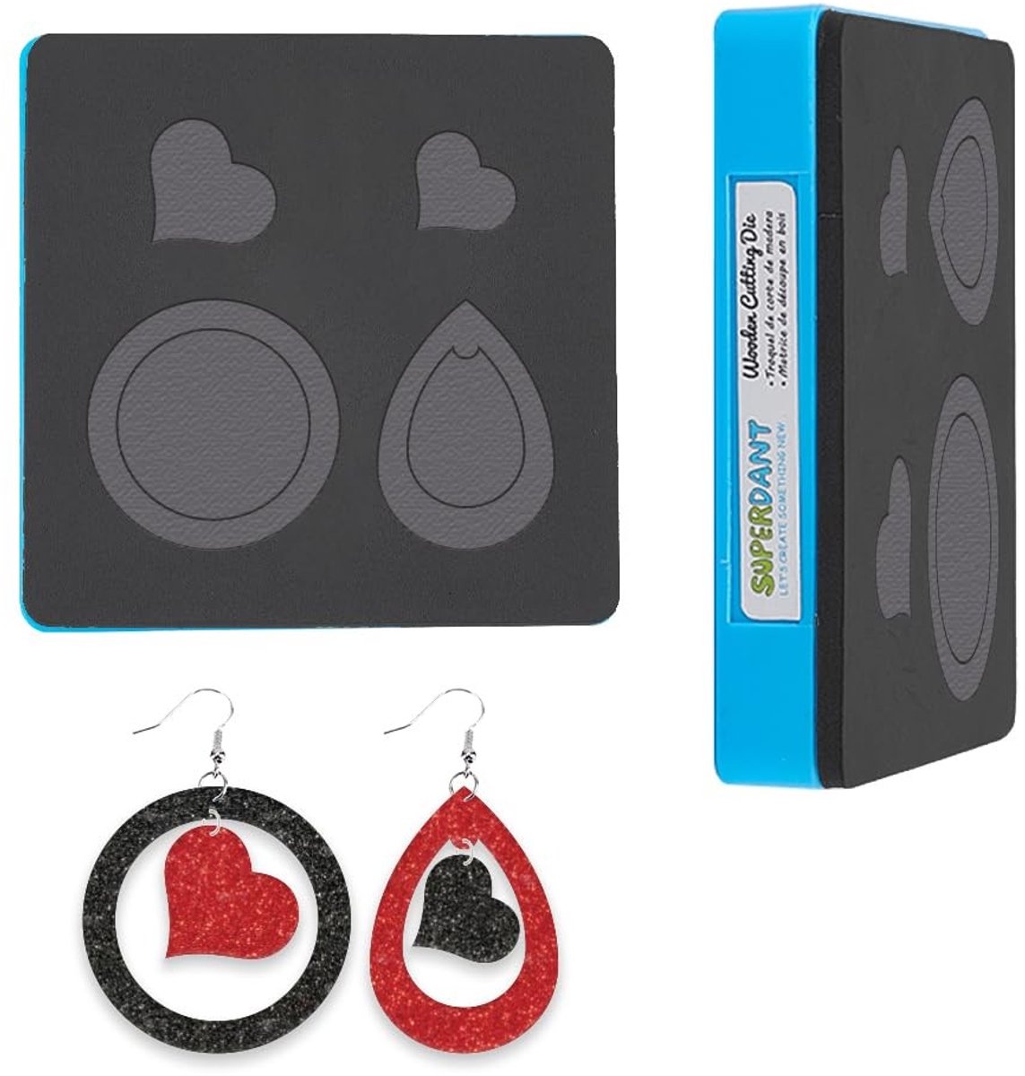 aladdien - Lederen Oorbellen Snijden - DIY Snijmachine - Duurzaam en Herbruikbaar - Geschikt voor Vrouwen en Meisjes - 4 Vormen voor Creatieve Sieraden