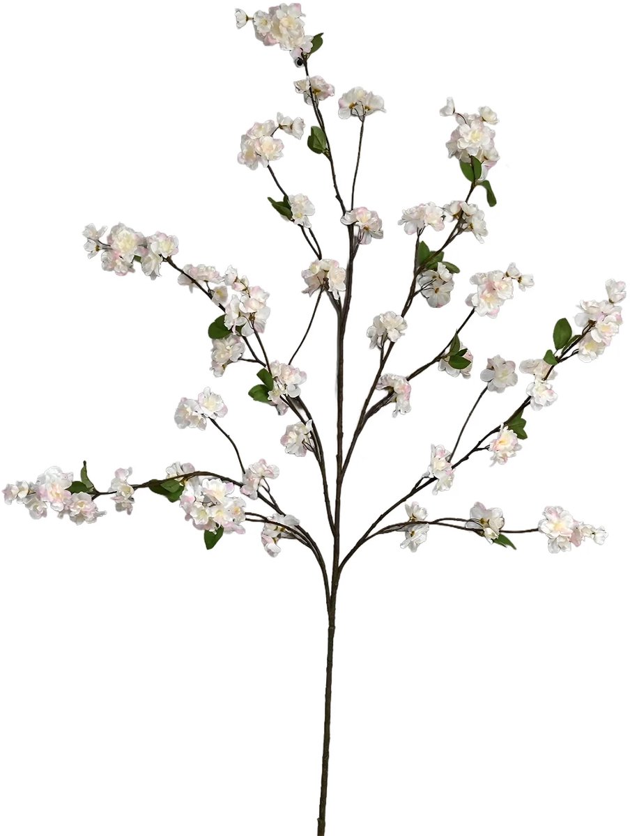 Kunst Prunusbloesemtak | Wit met vleugje roze | 110 cm