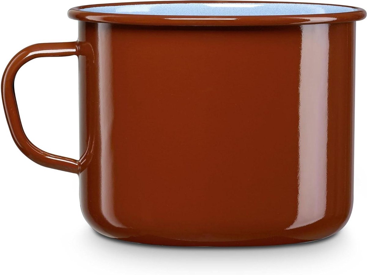 Kookpan Enameled Steel - Melkpan Sauspan - Klassiek Koken - Energiebesparend Ontwerp - 14 cm 1.8 Liter - Terra Vintage Bruin