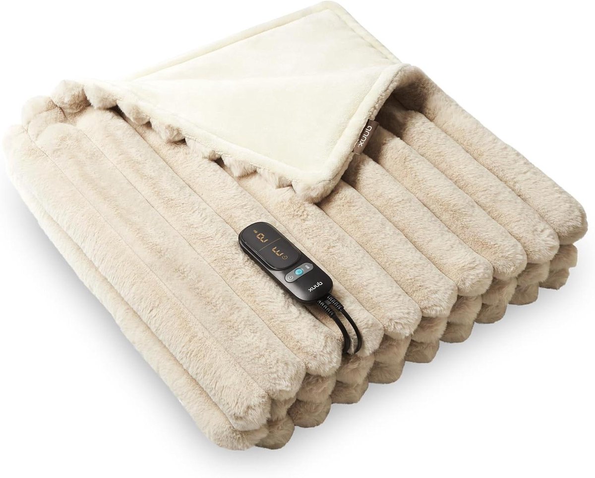 Elektrische Deken - Warmtedeken Plaid - Comfort Verwarmen - 9 Warmtestanden - 200x200 cm - Beige
