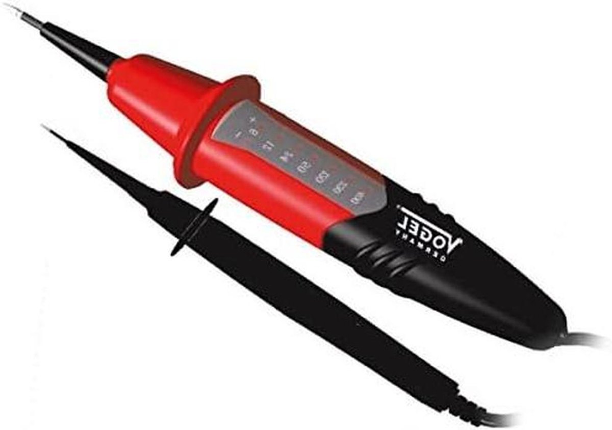 Spanningstester - Polariteitsindicator - Elektrisch Werk - 8 LED Indicatoren - 6-400V - Grijs