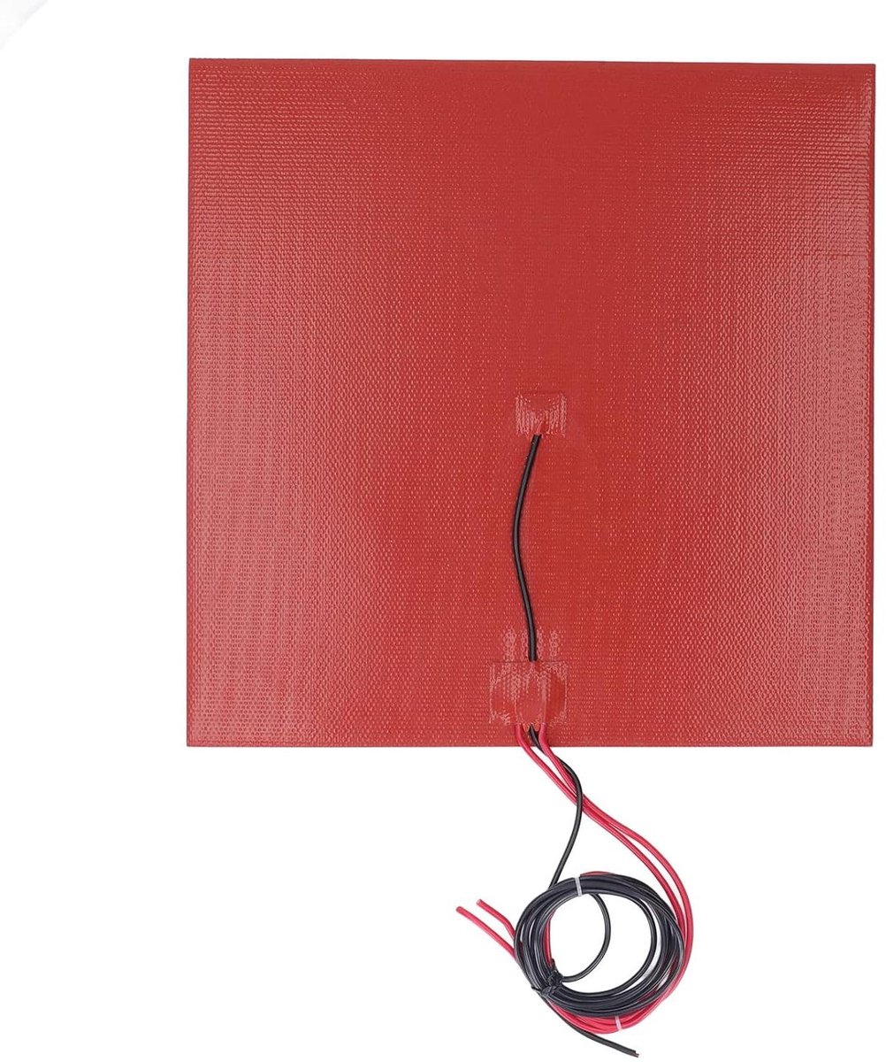 Verwarmingsmatras 3D-printer - Siliconen Warm Bed - Precisie Printen - Gelijkmatige Verwarming - 350x350 mm - Zwart