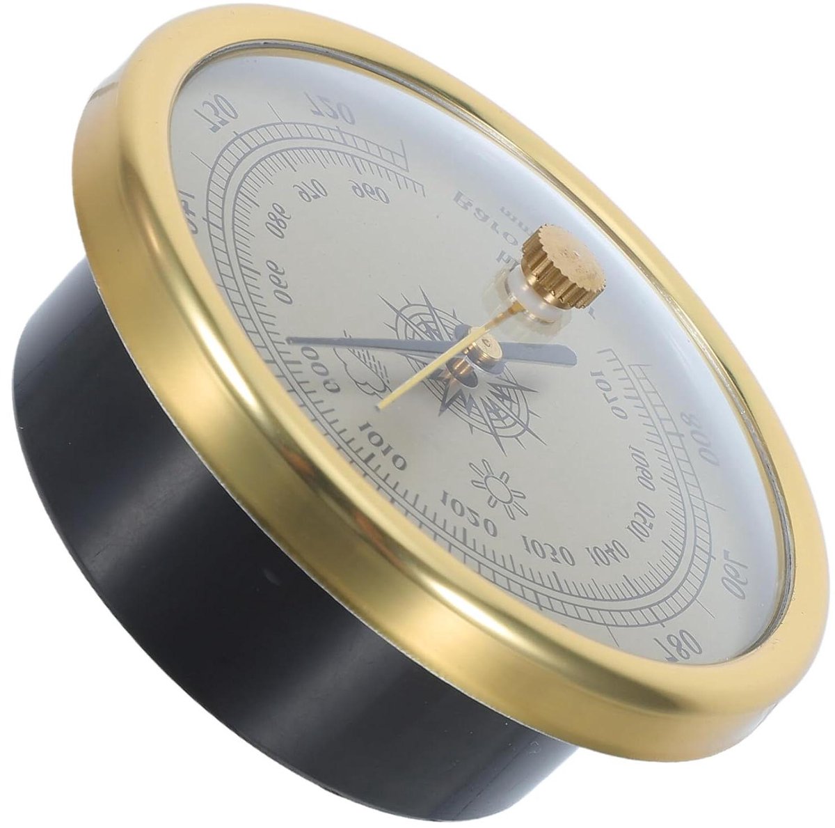 Precisie Barometer - Weerstation Multifunctioneel - Klimaat Monitoren - Analoge Weersymbolen - 7 cm - Goud
