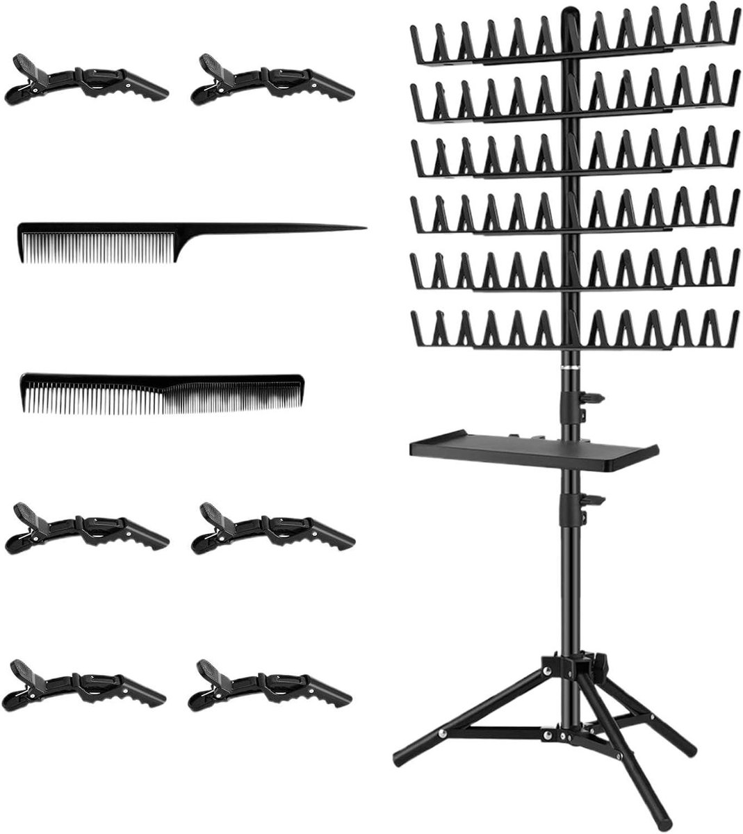 Haar Vlechtrek - Haarverdeler - Professioneel Stylen - Verstelbaar Ontwerp - 129.5 cm - Zwart