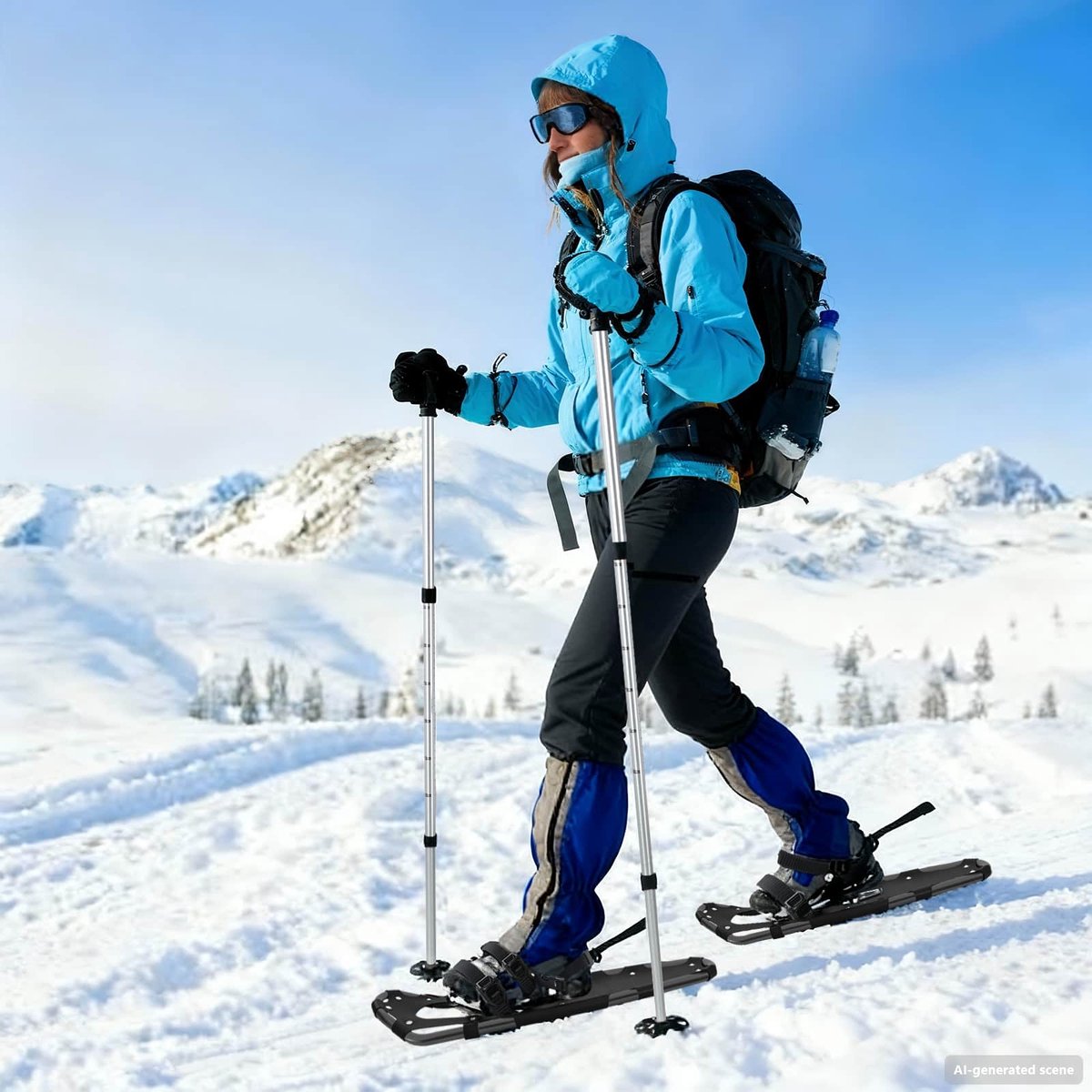 vidaXL 3 in 1 Sneeuwschoenen – 78 5 x 22 cm Aluminium en HDPE Zwart