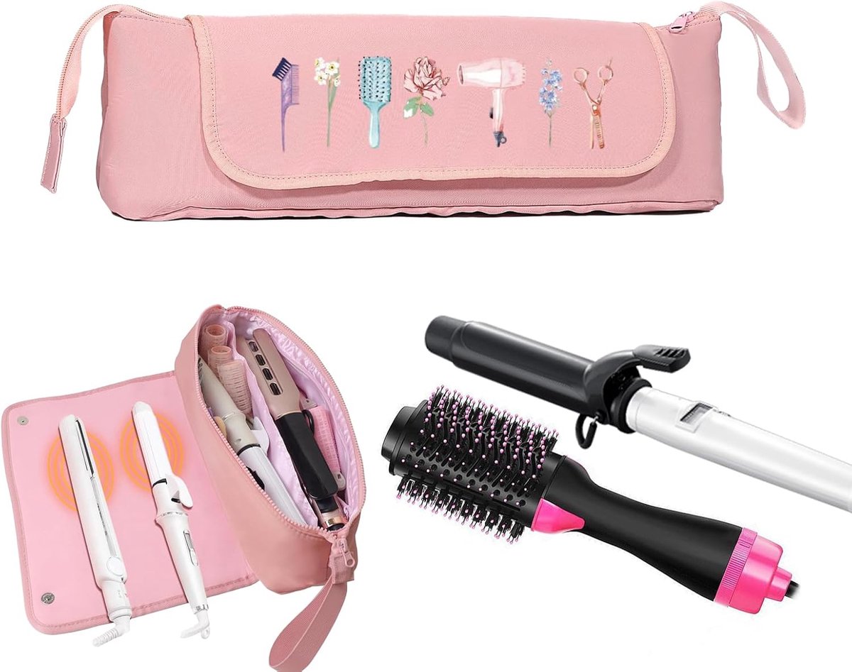 Haarstyling Organizer - Opbergdoos Styling - Thuisgebruik Reis - Hittebestendig Materiaal - 45 cm - Zwart