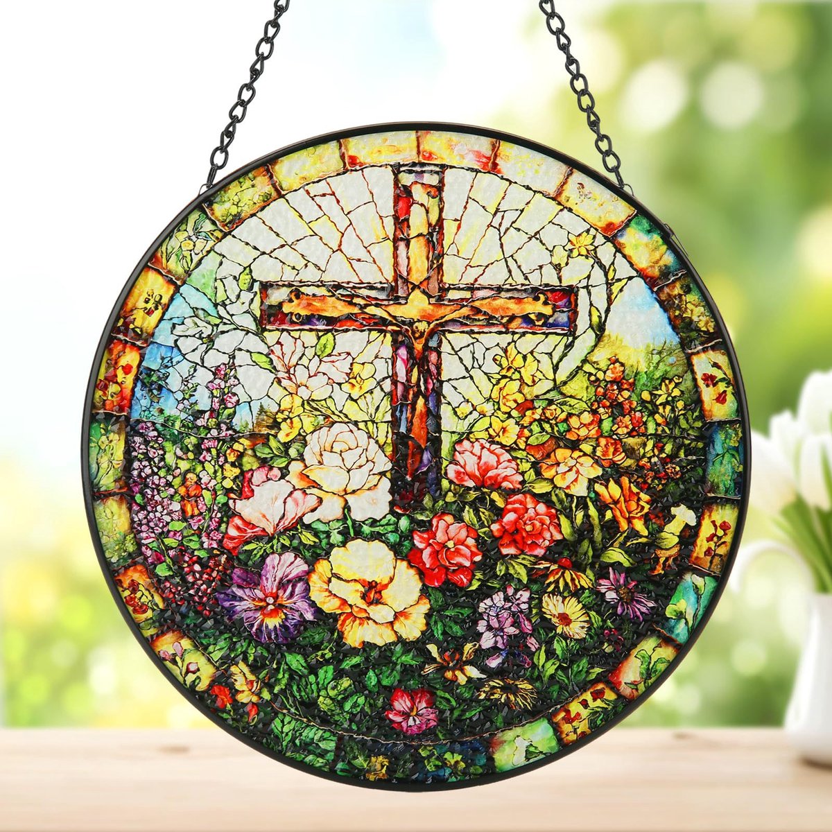 Glazen Zonnevanger | Transparante maanvormige zonnevanger/dromenvanger | Elegante raamdecoratie die een warme sfeer in huis creëert | Woondecoratie | 16 cm | Stijl 9