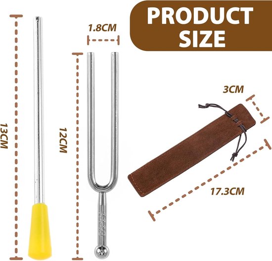 Stemvork - Muziek Stemmer - Instrumenten Stemmen - 440 Hz Frequentie - 12 cm - Zilverkleurig — afbeelding 5