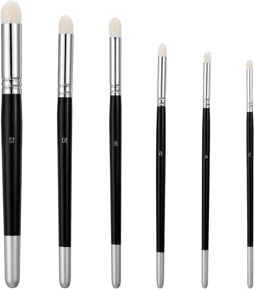 Set van 6 Professionele Nylon Dry Brushes voor Modelbouw en Miniatuurverf - Ideaal voor Gedetailleerd Schilderen en Hobbyprojecten