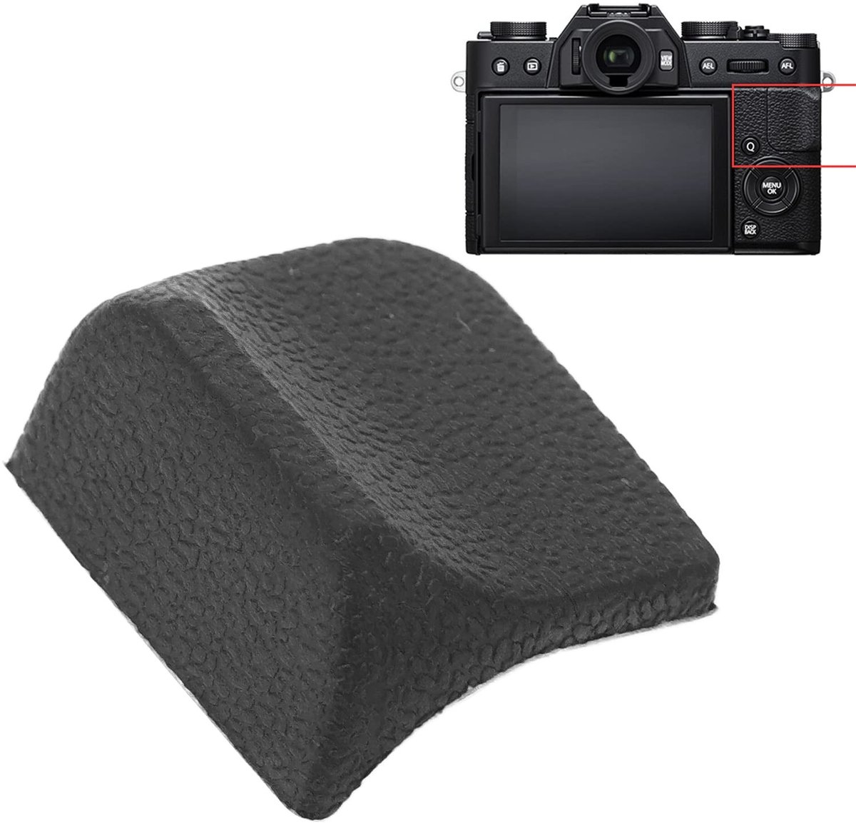 aladdien - Camera Achterkant - Duimrubberen Pad - Anti-kras Vervanging - Zwart - Geschikt voor Fuji XT10 XT20 - Ideale oplossing voor kapotte rubber..
