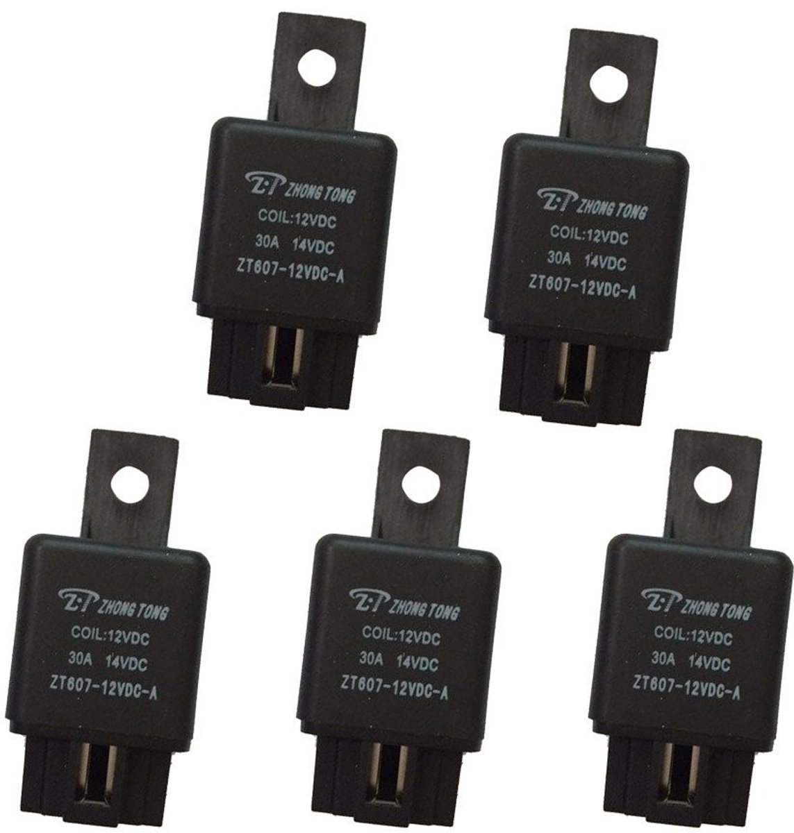SPHProducts - Zware Duurzame Relais - 12V 40A Relais - Hoge Kwaliteit en Betrouwbaar - 5 Stuks - Auto Onderdelen - Geschikt voor Motoren - Duurzaam en ...