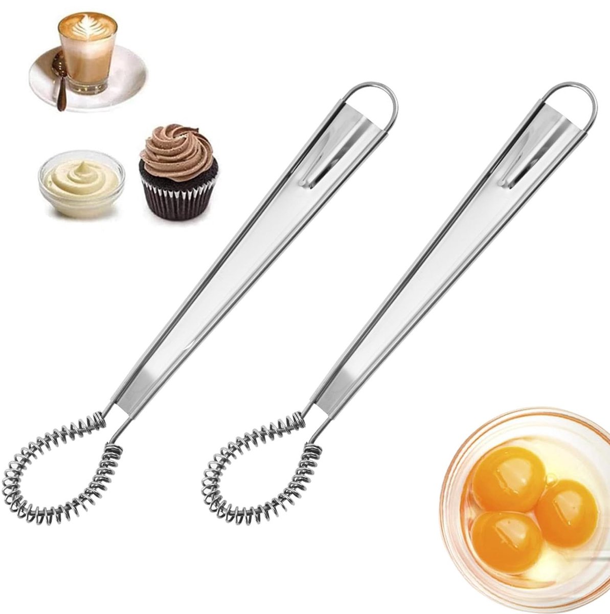 ONF3 - Handmixer - Gardes - Roterend - Roestvrij staal - Menggereedschap - Voor koken en bakken - 30,5 cm + 25,4 cm