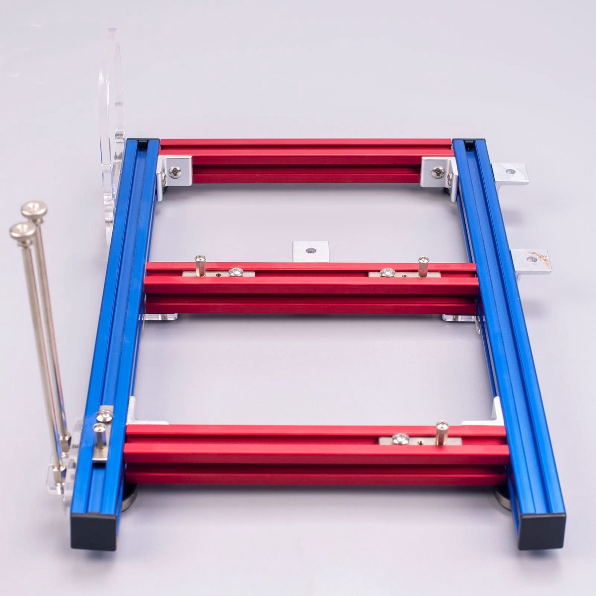 aladdien Computer Beugel - Mini PC-testbank - Aluminium Chassis - Blauw rood - Ondersteuning Grafische Kaart - Openluchtframe - Geschikt v...