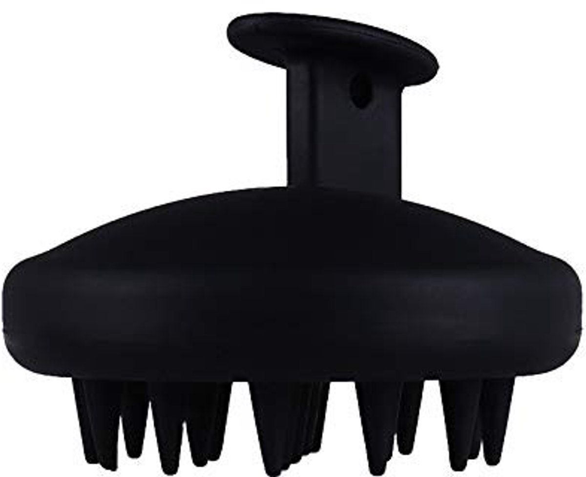 aladdien - Siliconen Scalp Massager - Haargroei Stimuleren - Duurzaam Ontwerp - Zwart - Vermindert Roos - Hoofdhuidmassage voor Iedereen - Premium K..