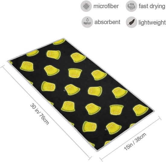 Sneldrogende Handdoek - Sporthanddoek Washandje - Hygiënisch Werken - Huidvriendelijk Materiaal - 76 x 38 cm - Neon Geel — afbeelding 3