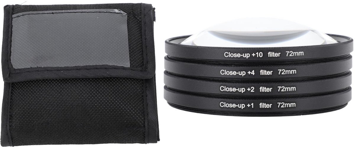 aladdien - Close-up Filter Set - 4 Stuks - 72mm - Macro Fotografie - Professionele Fotografie - Geschikt voor Camera's - Fotografie Accessoires