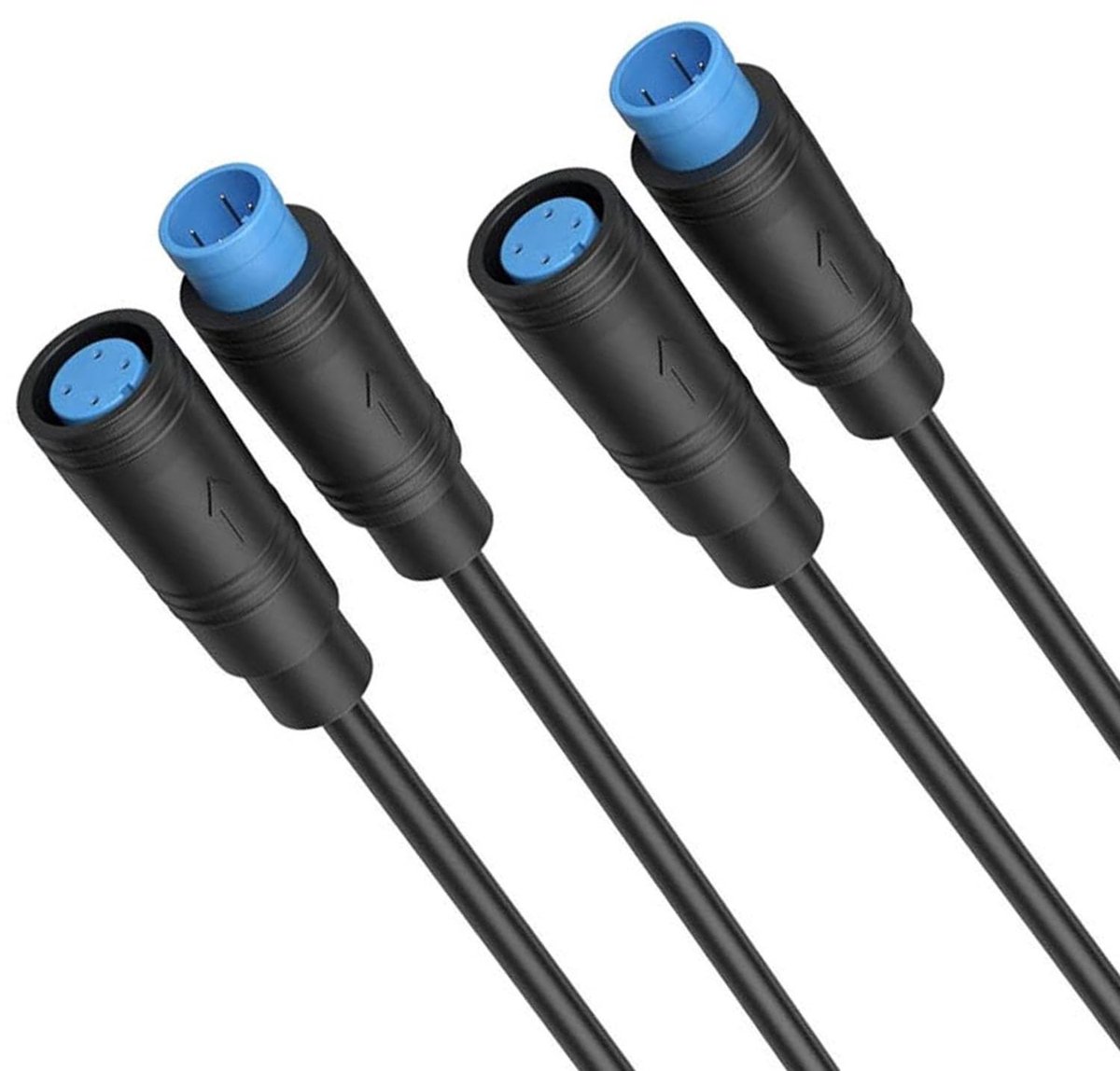 RUNCCI-YUN 4-Pins Waterdichte E-Bike Extension Kabels - 2 Stuks (20 cm)