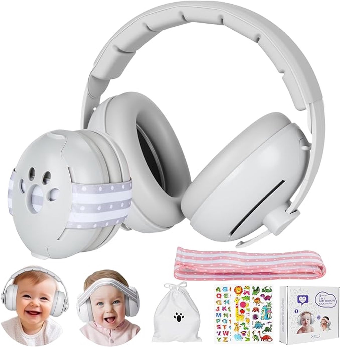 Baby Gehoorbescherming 0-48 Maanden – 2-in-1 Ruisonderdrukkende Baby Koptelefoon met 25 dB Demping