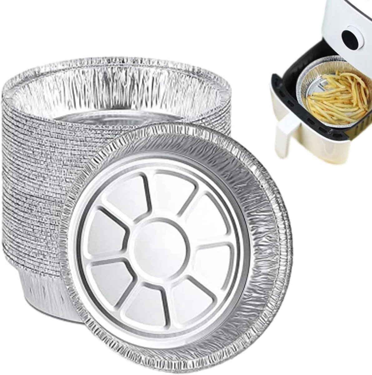 Airfryer Voeringen - Bakjes Folie - Schoon Koken - Oliebestendig Materiaal - 50 Stuks - Aluminium