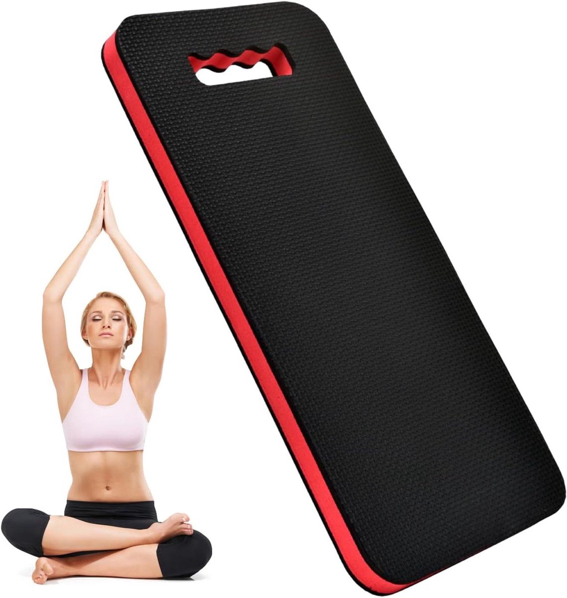Knielkussen EVA-schuim - Meditatie mat - Comfortabel werken - Extra zacht kussen - 50x22x5 cm - Zwart