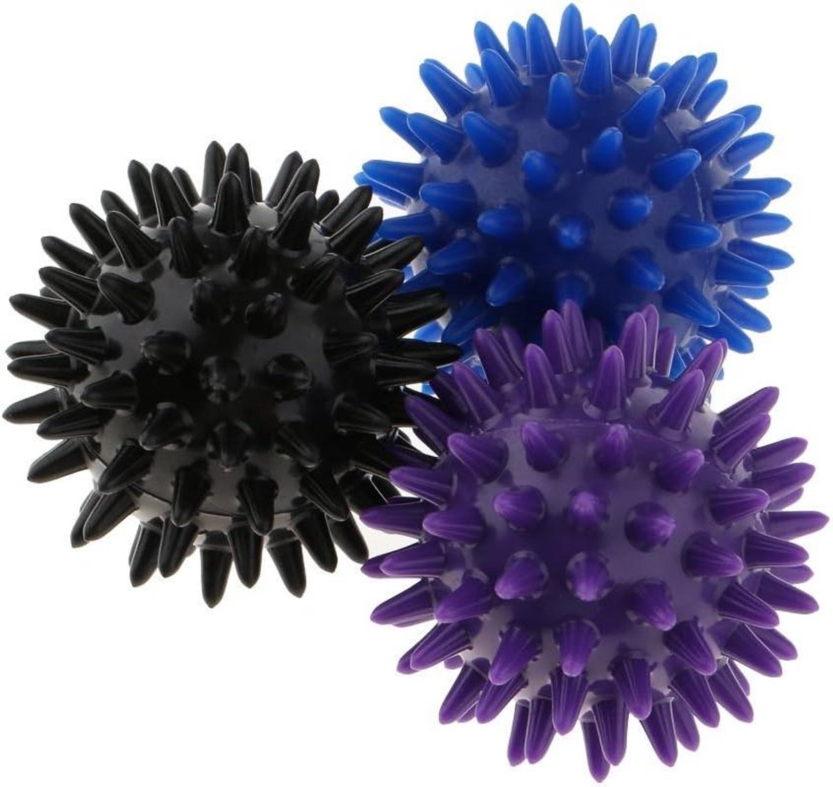 Massageballen Set - Spikey Ballen - Spierontspanning - Acupressuur Therapie - 3 Stuks - Blauw