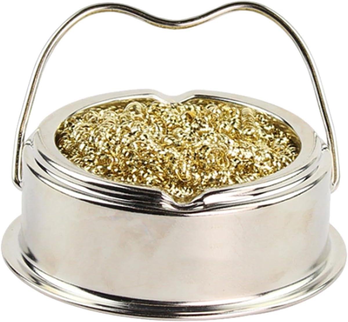 Soldeerspons - Tip Cleaner - Solderen - Roestvrij Staal - 8.3x8.3x2.7cm - Geel