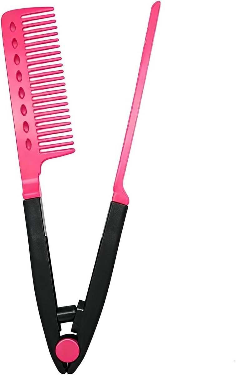 Stijlkam V-vorm - Haarverdeler Gladmaken - Haar Styling - Ergonomisch Antislip Handvat - 24.5 cm - Zwart