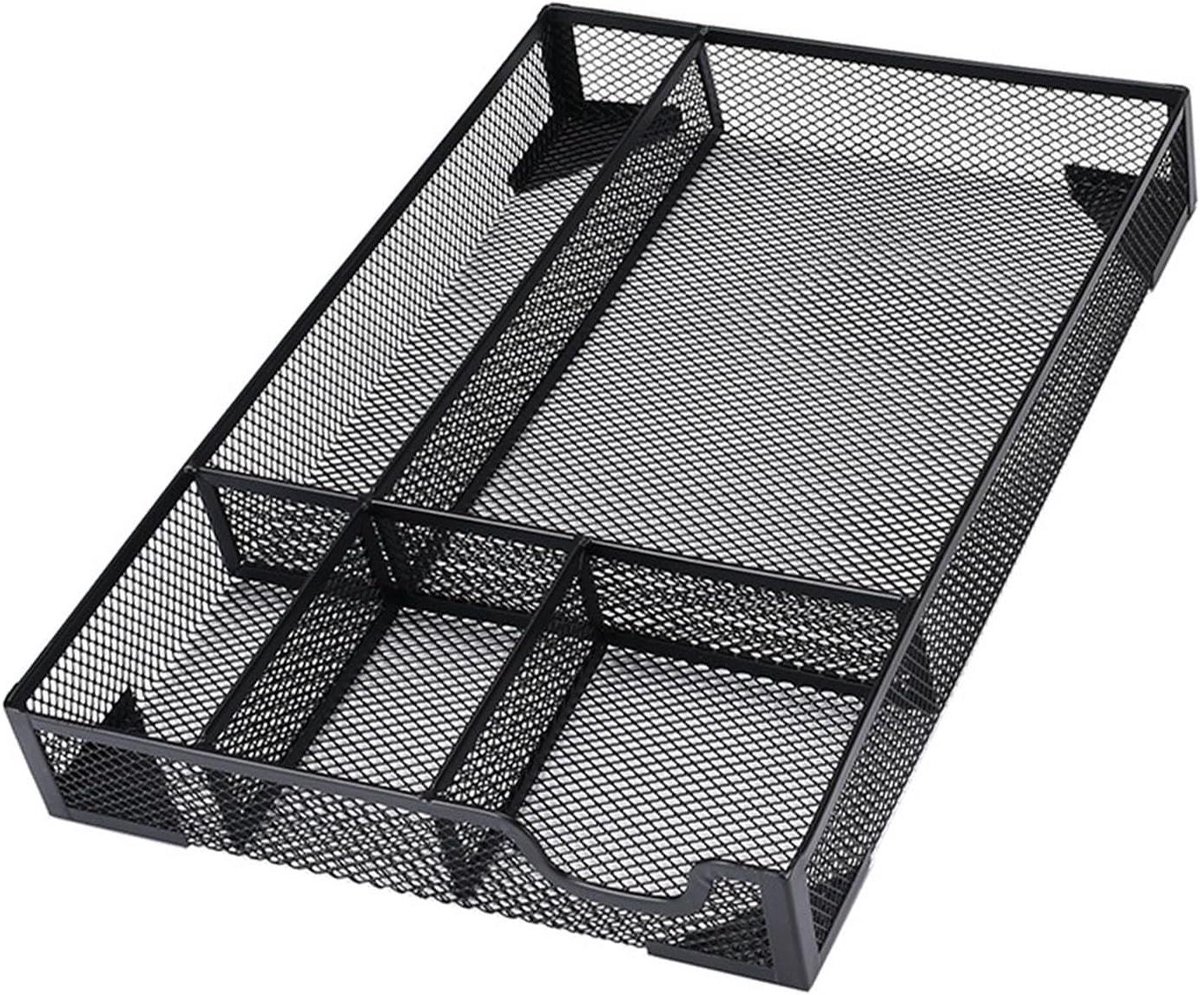 Lade Organizer - Bureau Bak - Kantoor Opbergen - 5 Compartimenten Gaas - 32x22x5 cm - Zwart