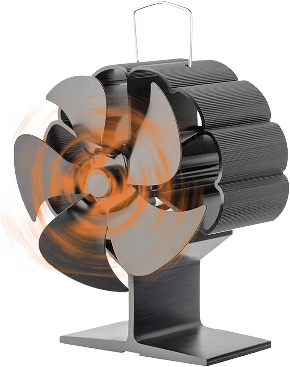 Haard Ventilator - Warmte Circulator - Warmte Verspreiden - Warmte Gedreven - 5 Bladen - Rood