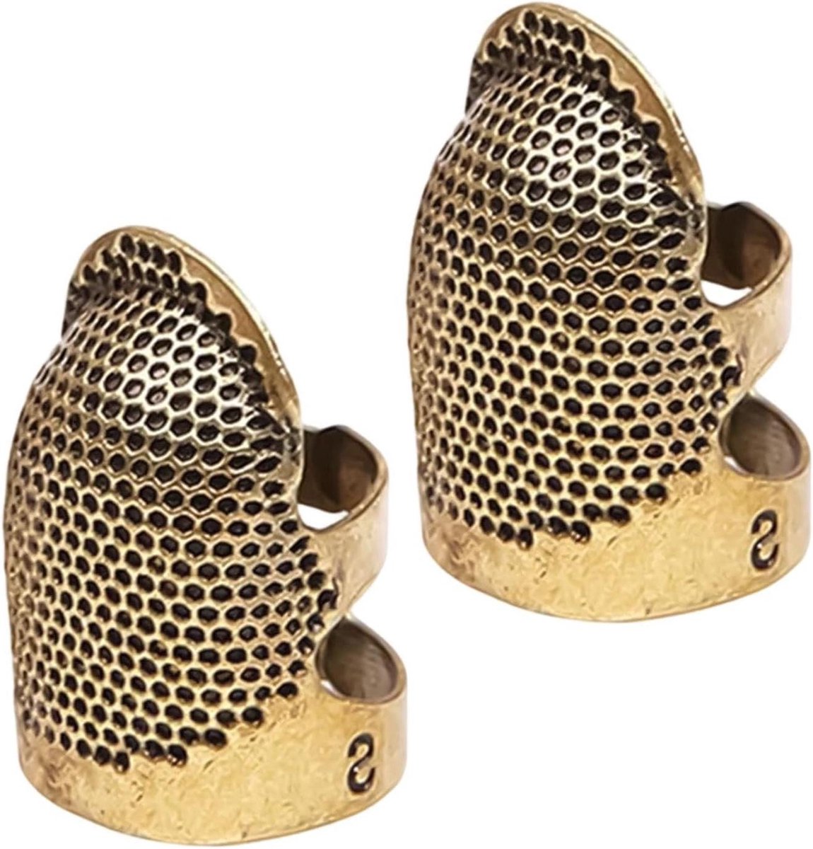 Vingerhoeden Handwerk - Naaihulpmiddelen - Precisie Naaien - Verstelbaar Ringmechanisme - 2 stuks - Brons