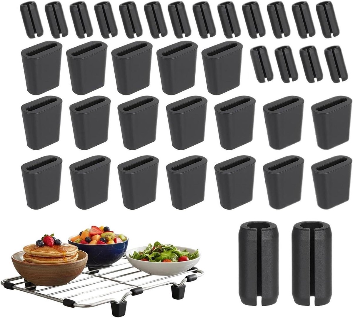 Rubberen Voetjes - Beschermdoppen Keuken - Krasvrij Gebruik - Antislip Ondersteuning - 40 Stuks - Zwart