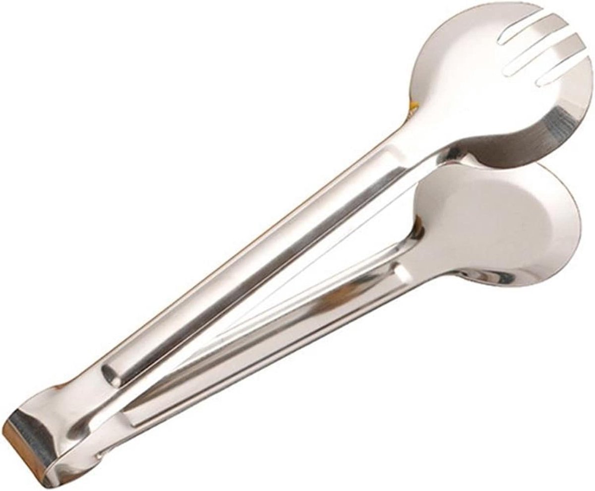 Mini Keuken Tang - Kook Clip - Koken en Grillen - Antislip Tandontwerp - 24 cm - Zilver