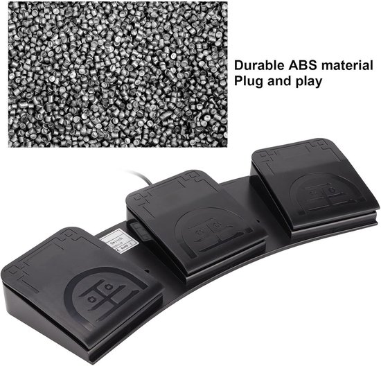 Drievoudig Voetpedaal - Voetschakelaar USB - Efficiënter Werken - Aanpasbaar met 3 Toetsen - Ergonomisch Ontwerp - Zwart — afbeelding 4