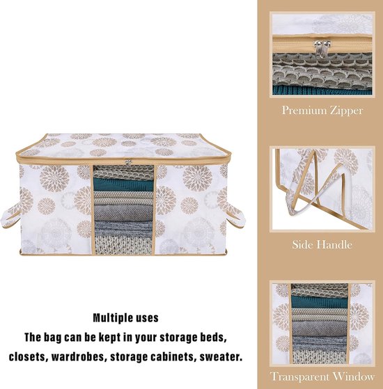 Opbergzakken Set - Kleding Organizer - Ruimte Besparen - Met Zichtbaar Venster - 2 Stuks 65cm - Wit — afbeelding 4