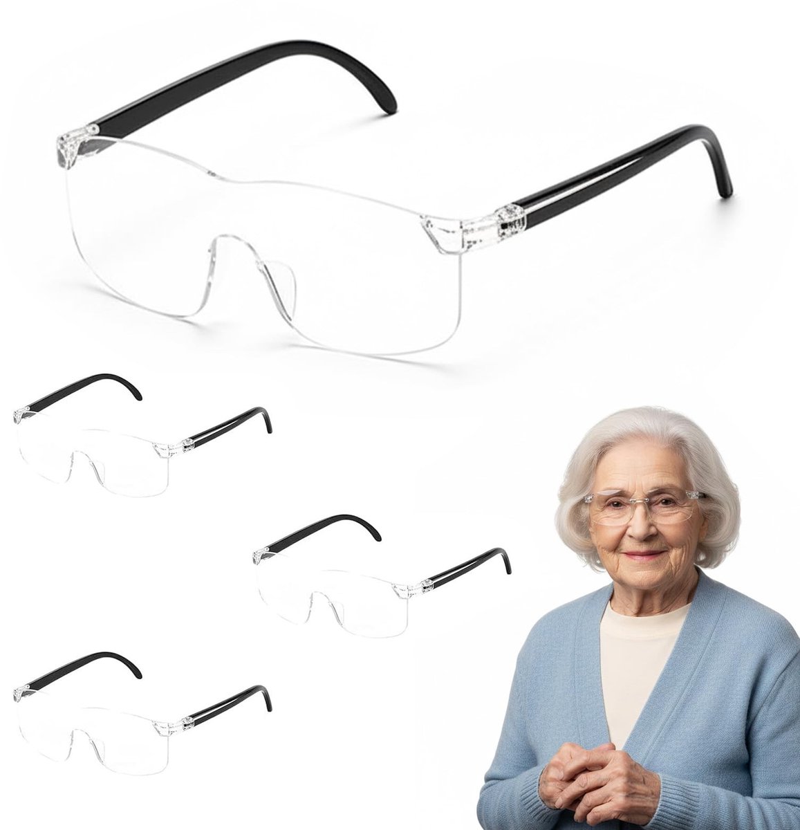 ONF3 - vergrootglas set - 4-delige vergroting - 300% tot 1000% - anti-blauw licht - precisiewerk - lezen - geschikt voor hobbyisten - veelzijdig