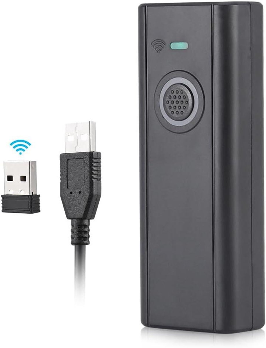 Mini Barcode Scanner - Draadloze Lezer - Voorraadbeheer - 100 Meter Bereik - 123 cm - Zwart