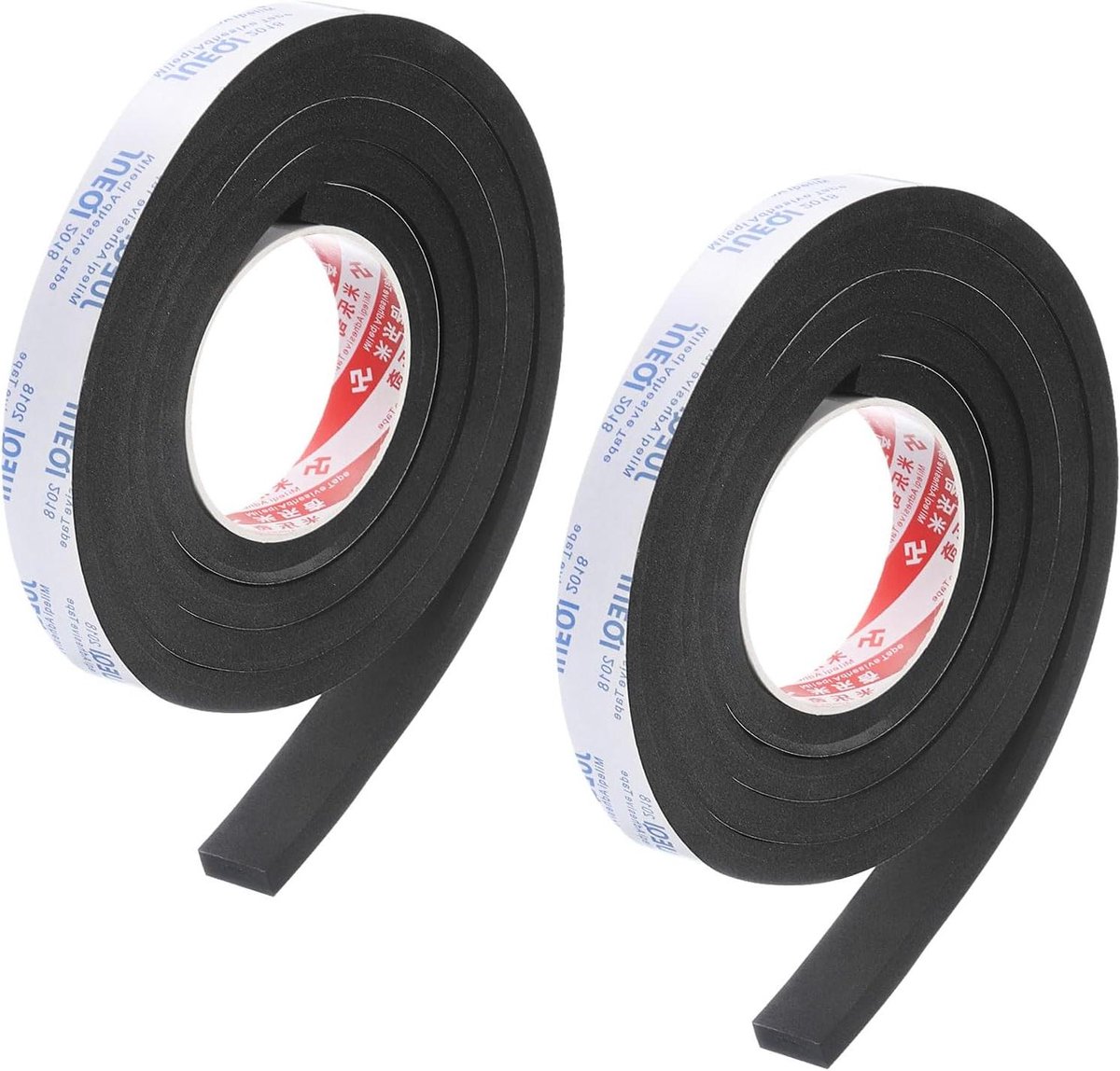 Isolatieschuimtape - Tochtband - Tochtwering - Gesloten celontwerp - 2 rollen 2 meter - Zwart