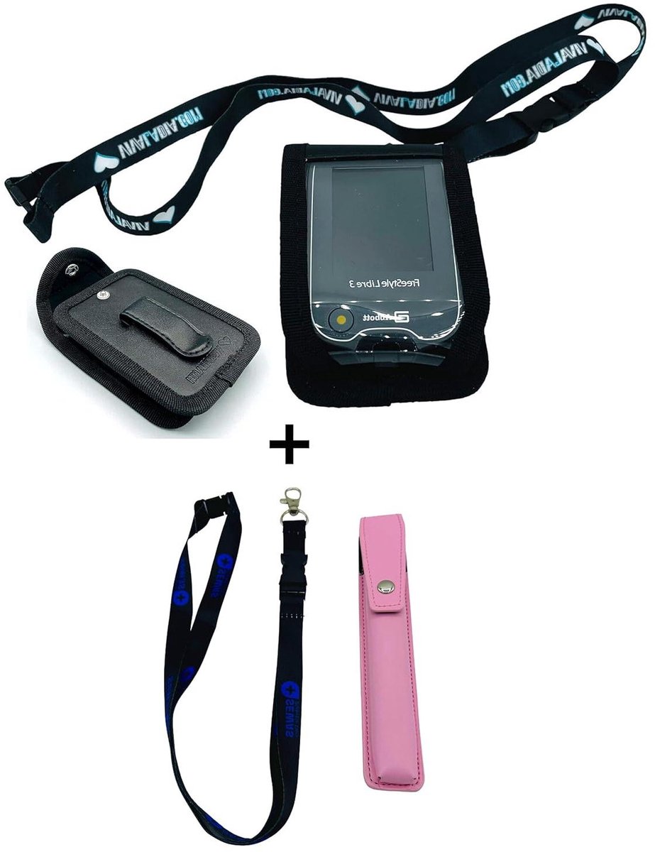 Diabetische Tas Set - Bloedsuiker Meter Houder - Gezondheid Bijhouden - Dubbele Bescherming - 2 Delig - Roze