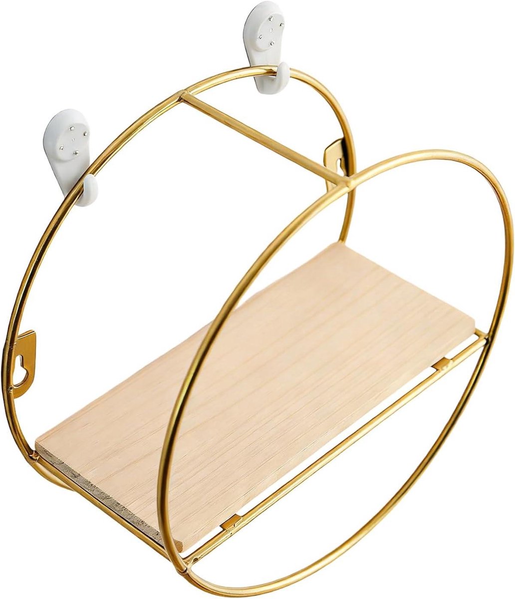 Wandrek Organizer - Opbergplank Houder - Decoratie Presenteren - Opvallend Smeedijzer Design - 21 cm Hoog - Zwart