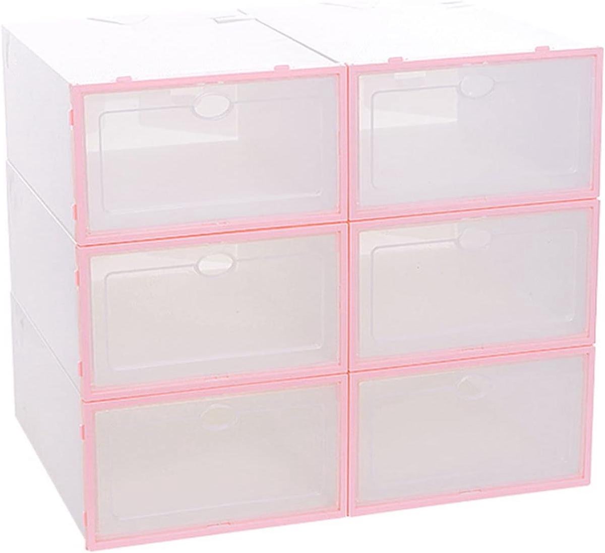 Schoenendozen Set - Opbergboxen - Schoenen Opbergen - Stapelbaar Transparant - 6 Stuks - Wit