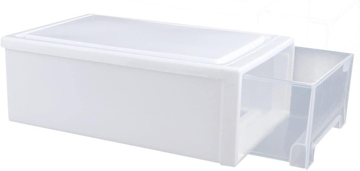 Opbergdozen Set - Lade Organizers - Kast Opruimen - Stapelbaar Ontwerp - 37x25.5CM - Wit