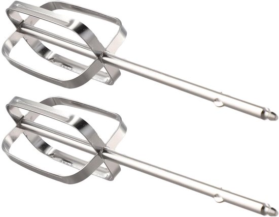 Mixer Opzetstukken - Kloppers Set - Beslag Maken - Roestvrij Staal - 2 Stuks - Zilver van Merkloos — afbeelding 4