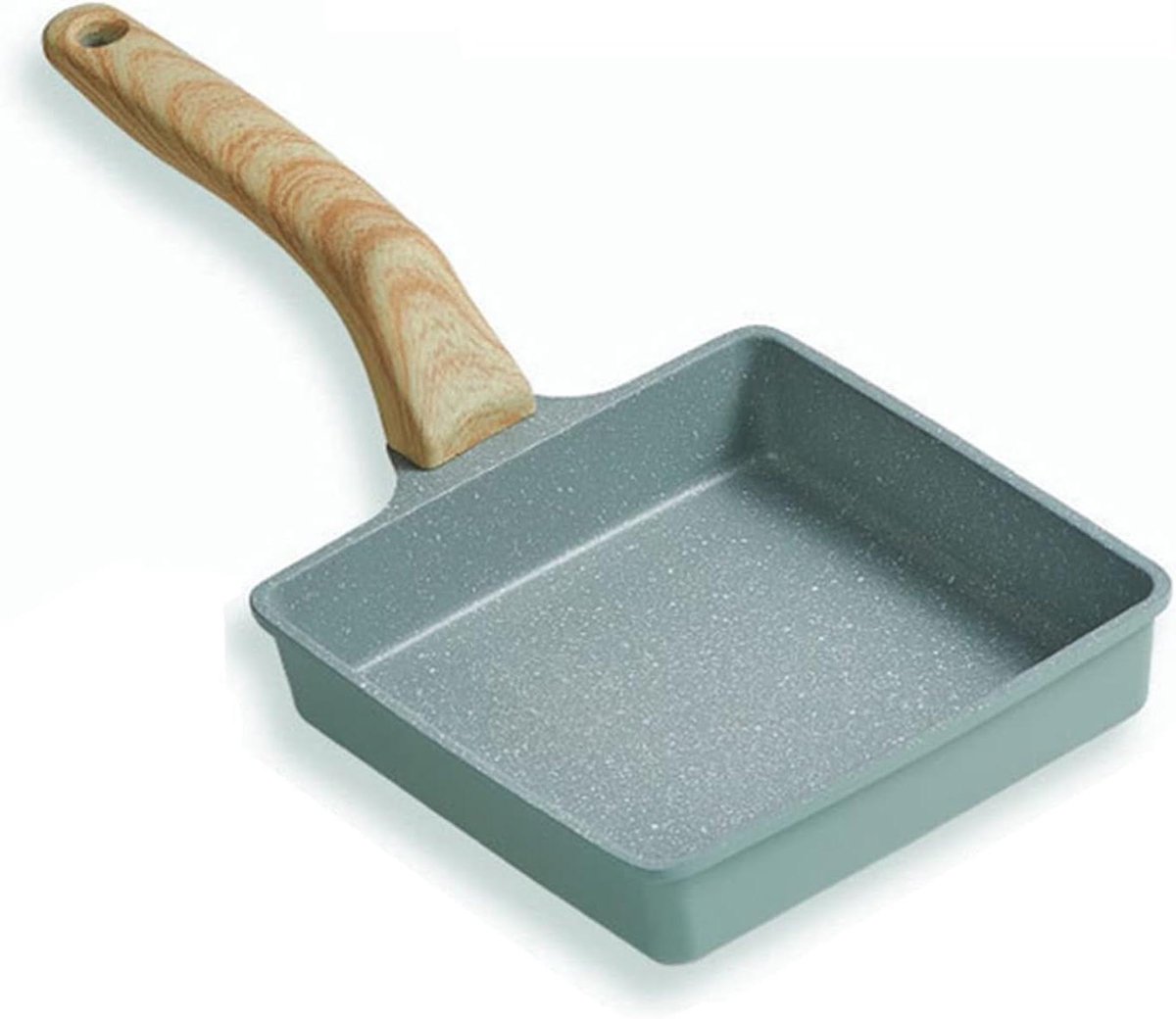 Omelet Pan - Koekenpan Ei - Ontbijt Maken - Antiaanbaklaag - 15.5cm Vierkant - Groen