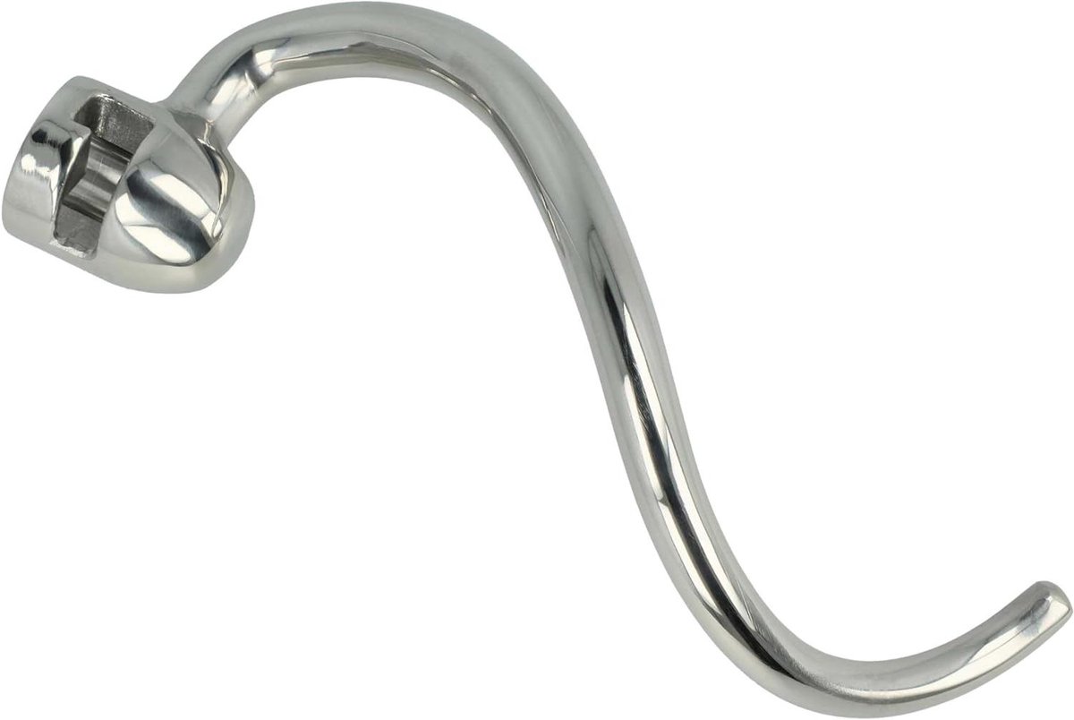 Kneedhaak Keukenmachine - Roerhaak Deeg - Zwaar Deeg Kneden - Antiaanbaklaag - 18 x 6 cm - Zilver