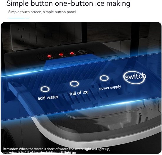 IJsmachine Keuken - IJsblokjes Maker - Snelle IJsblokjes - Compact Ontwerp - 15kg Per Dag - Zilver — afbeelding 5