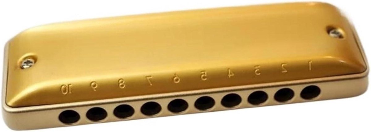 Mondharmonica - Muziek Instrument - Muziek Maken - Helder Geluid - 102 mm Lengte - Goud