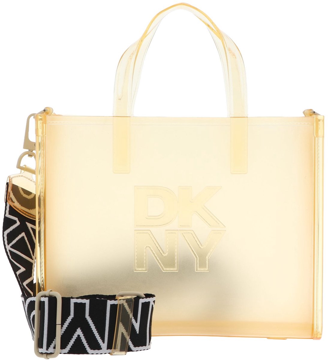 DKNY handtas schoudertas Hadlee Tote Bag Buttercream donkergeel transparant