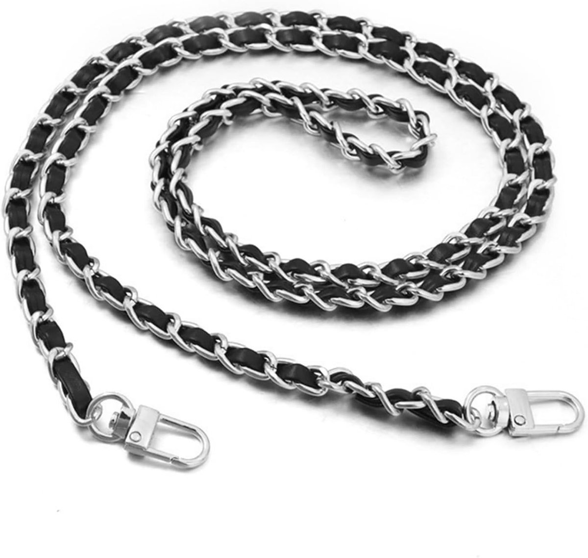 Schouderband van metaal met ketting, afneembaar en verstelbaar, 120 cm lang, ideaal voor handtassen en crossbody tassen