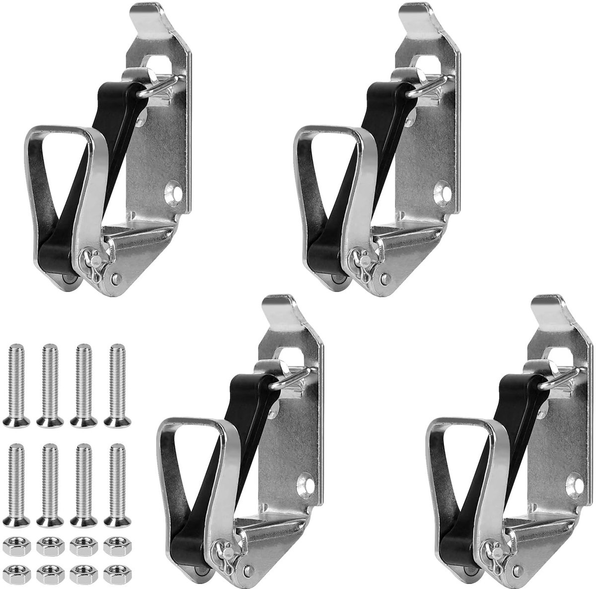 aladdien - Truck Shovel Holder - Verstelbare Shovelhouder - Robuust en Flexibel - Zilver - Luggage Carrier Mount - Geschikt voor Roof Racks - 4 x 80mm