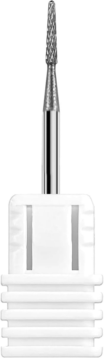 Nail milling bits voor nagelverzorging, 3/32 inch, tungsten carbide, voor het verwijderen van nagelriemen, dode huid en strass, kegelvorm, medium korrel